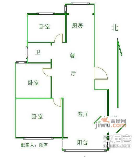 华生大厦3室2厅1卫134㎡户型图