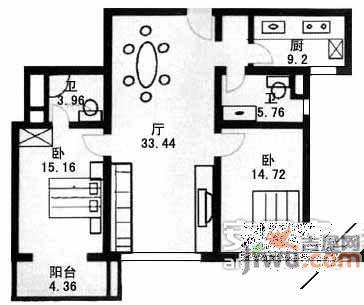 澳门公寓3室2厅2卫户型图