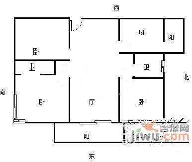 澳门公寓3室2厅1卫117㎡户型图