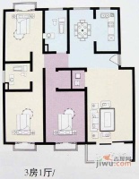 彩虹园3室2厅1卫108㎡户型图