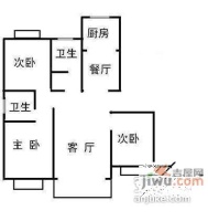 南汇桃源新村3室1厅1卫88㎡户型图