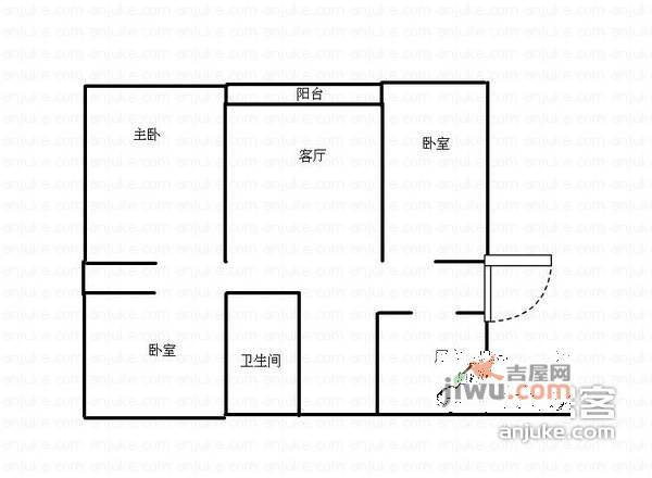欣欣家园3室2厅1卫98㎡户型图
