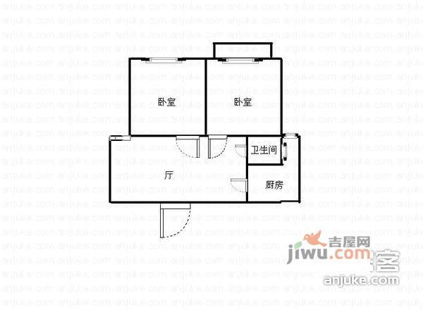 果园一村2室1厅1卫72㎡户型图