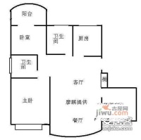 莲花公寓3室2厅2卫113㎡户型图