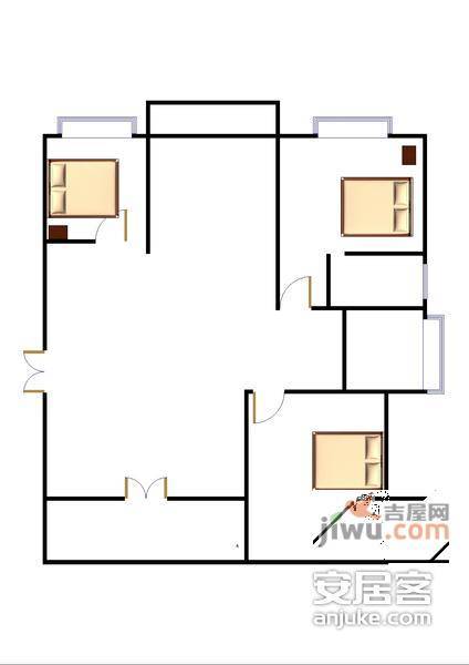 康林公寓3室2厅1卫108㎡户型图