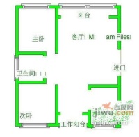 秀康新城达城家园2室1厅1卫77㎡户型图