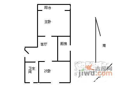 蒙西小区2室0厅1卫51㎡户型图