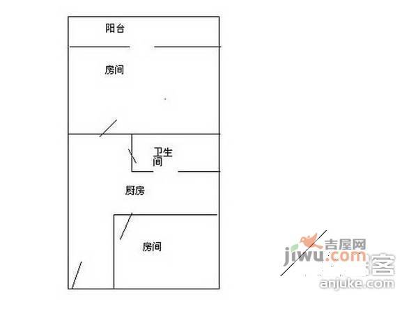 蒙西小区2室0厅1卫51㎡户型图