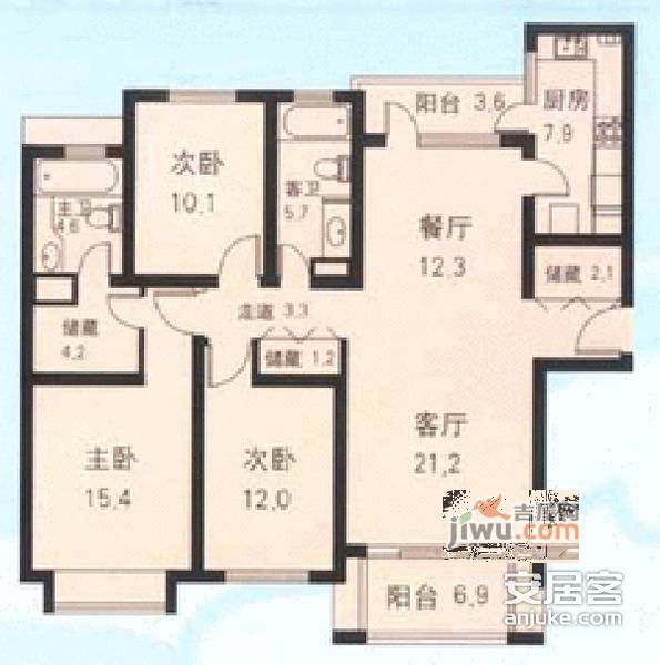 仁德坊4室2厅2卫144㎡户型图