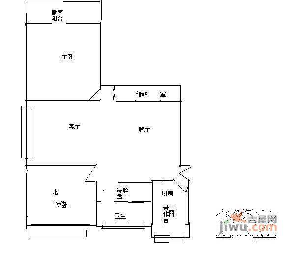 东都公寓2室2厅1卫户型图