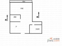 鲁班大楼1室1厅1卫66㎡户型图