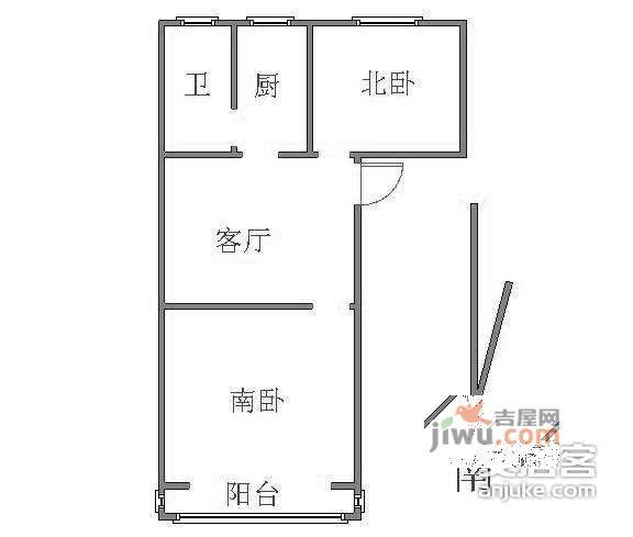 蒙自大楼2室1厅1卫98㎡户型图