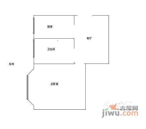 丽园新村1室1厅1卫36㎡户型图