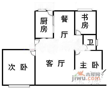 上海大众汽车公寓3室2厅1卫133㎡户型图