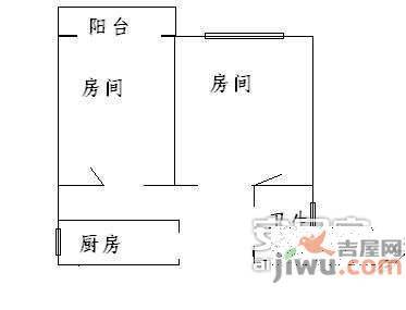 南苑小区2室1厅1卫59㎡户型图