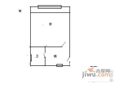 瞿溪路937弄小区1室1厅1卫46㎡户型图