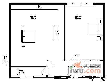 瞿溪路937弄小区2室1厅1卫52㎡户型图