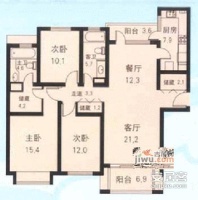 绿洲仕格维花园公寓4室2厅2卫204㎡户型图