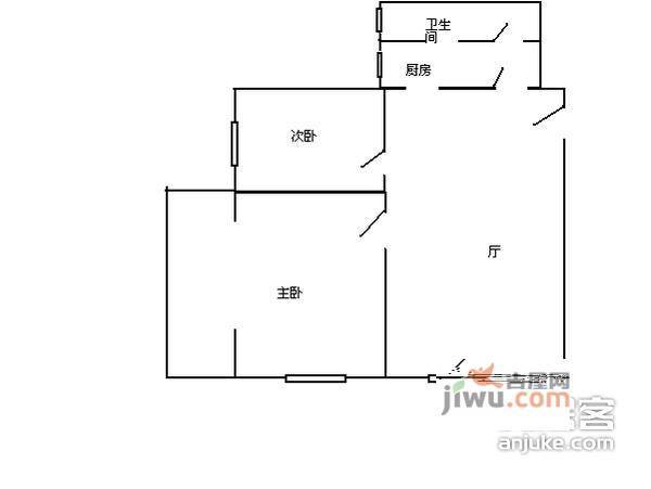 白云公寓2室1厅1卫户型图