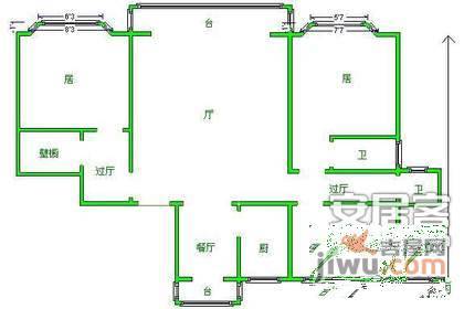 双钱公寓3室2厅2卫152㎡户型图