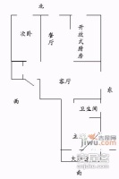 卢湾都市花园2室2厅1卫105㎡户型图