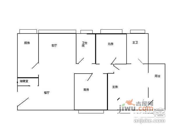 瑞南新苑3室2厅2卫155㎡户型图