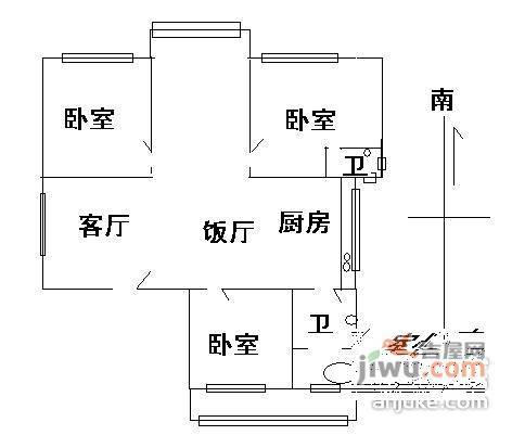 瑞南新苑3室2厅2卫155㎡户型图