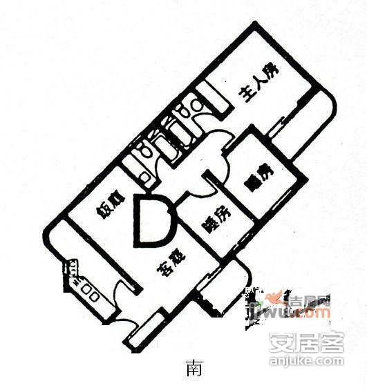 海华花园3室2厅2卫117㎡户型图