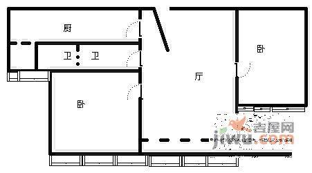 思南新苑2室2厅1卫114㎡户型图