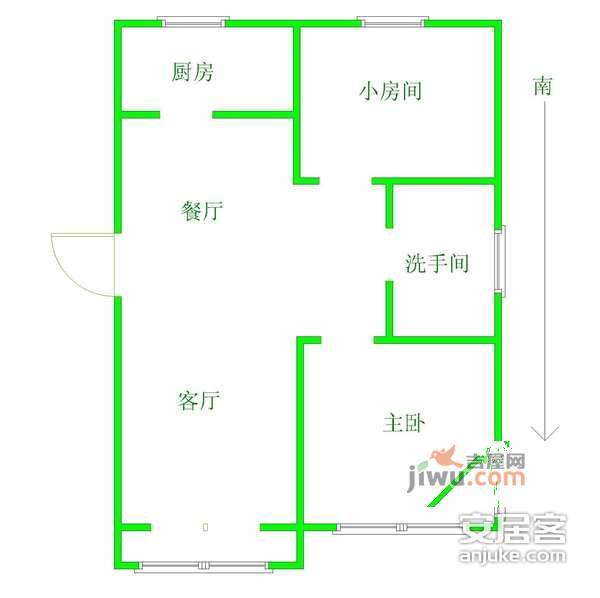 重庆公寓2室1厅1卫57㎡户型图