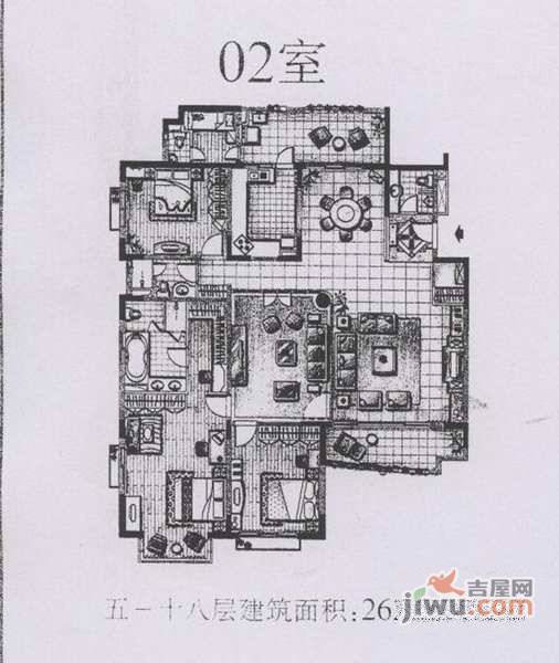 香山丽舍4室2厅3卫265㎡户型图