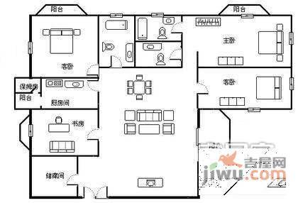 香山丽舍4室2厅3卫265㎡户型图