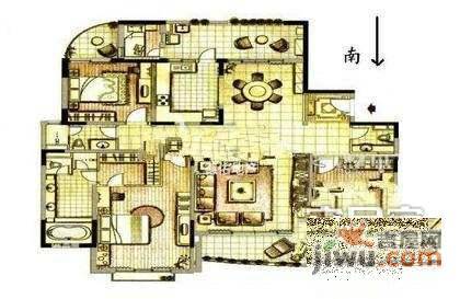 香山丽舍4室2厅2卫户型图