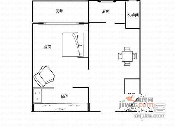 复兴坊1室1厅1卫户型图