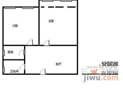 马当小区2室2厅1卫66㎡户型图