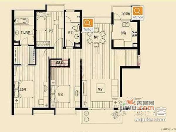 建德坊3室2厅2卫170㎡户型图