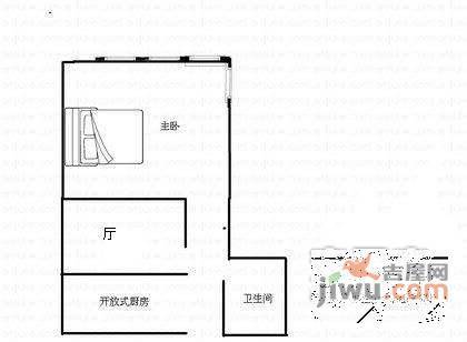 金鹿大楼1室1厅1卫54㎡户型图