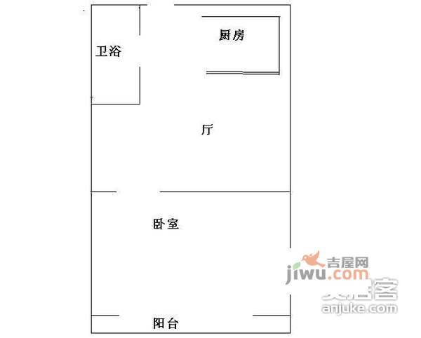 金鹿大楼1室2厅1卫64㎡户型图