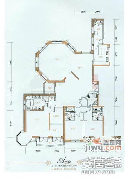 盛大兰馨公寓4室2厅4卫347㎡户型图