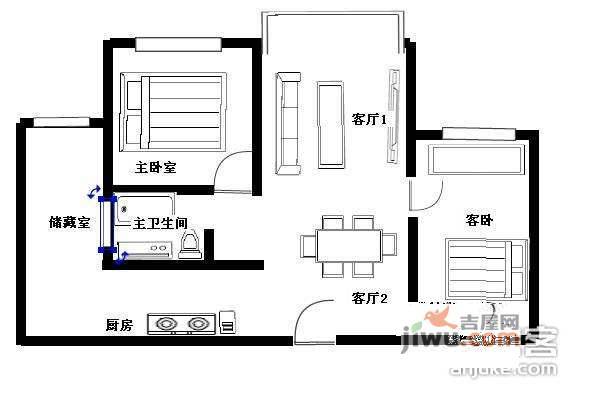 兴星公寓3室2厅2卫177㎡户型图