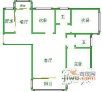 静安锦都3室2厅1卫121㎡户型图