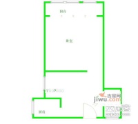 万航公寓1室1厅1卫61㎡户型图