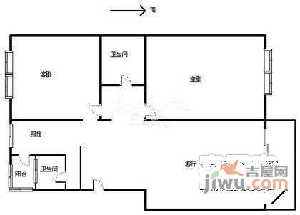 三乐新村2室1厅1卫61㎡户型图