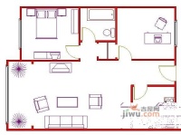 益民公寓2室2厅1卫96㎡户型图