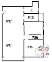 胶州大楼2室2厅1卫98㎡户型图