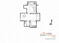 文化苑1室2厅1卫58㎡户型图