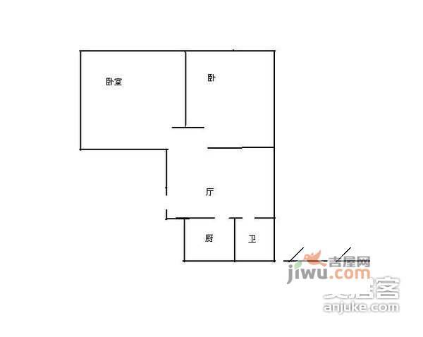 锦延大楼2室2厅1卫户型图