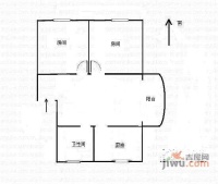 南草坪2室2厅1卫户型图