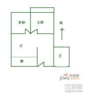 真新新村嘉秀坊2室2厅1卫98㎡户型图