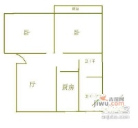 丰庄四村2室1厅1卫58㎡户型图